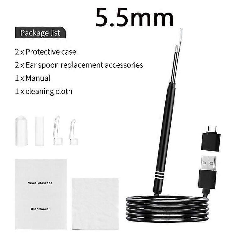 Smart Visual Earpick Endoscope 3-in-1 Ear Cleaner Camera Otoscope Ear Wax Remover Tools With Led Support Android PC Type-c Ear Wax Removal Kits