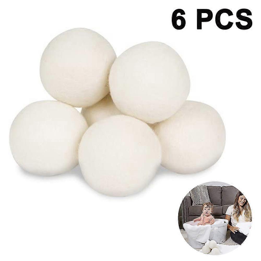 6 Pack Wool Dryer , Wool Compatible With Laundry, Fa - Anti Static, Safe, No Lint, Less And Reusable