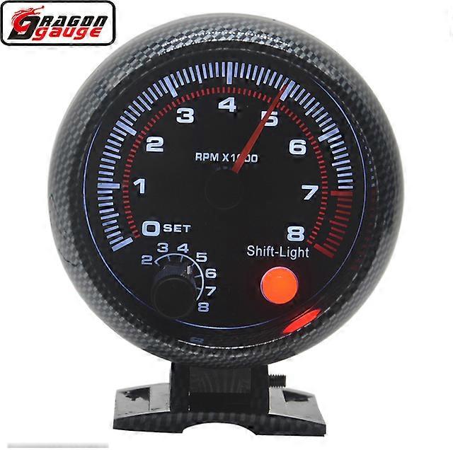 3.75 Inch 80mm Auto Racing Car 0-8000 RPM Gauge With Shift Light Gasoline Engine 4-6-8 Cylinder Tachometer Meter