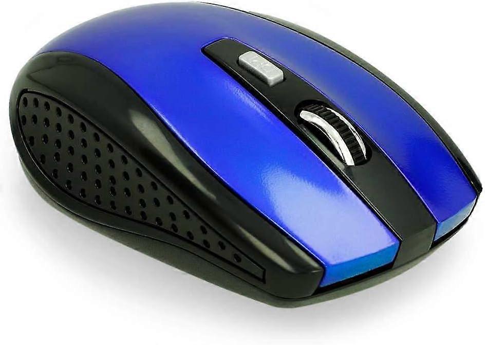 Wireless Optical Tracking Mouse USB Receiver 2.4G 1600 DPI 6 Buttons for PC Laptop Blue Wireless Sensor