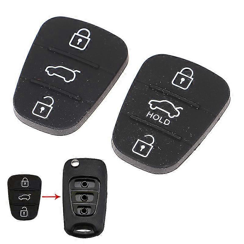 Silicone 3 Button Key Pad Shell Replacement Key For Hyundai Kia Auto Keys Partd