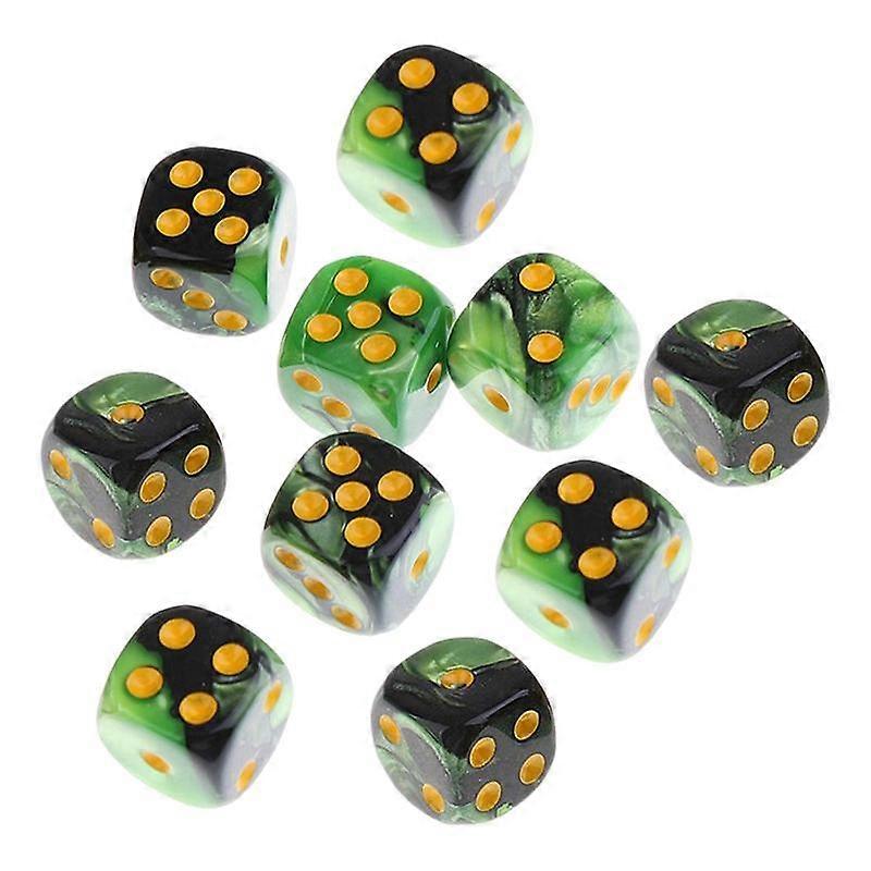 Set of 10 Six Sided Dices Set Party Toys D6 12mm Opaque for  RPG Role Playing Table Games Math Teaching