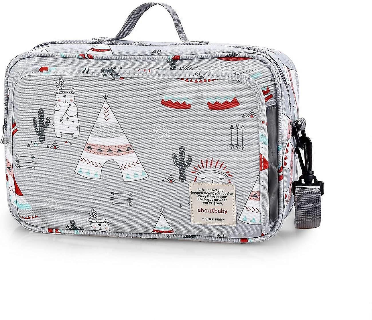 Pram Buggy Bag Organiser & Stroller Organiser,Large Stroller Storage with Deep Cup Holder(Light Grey)