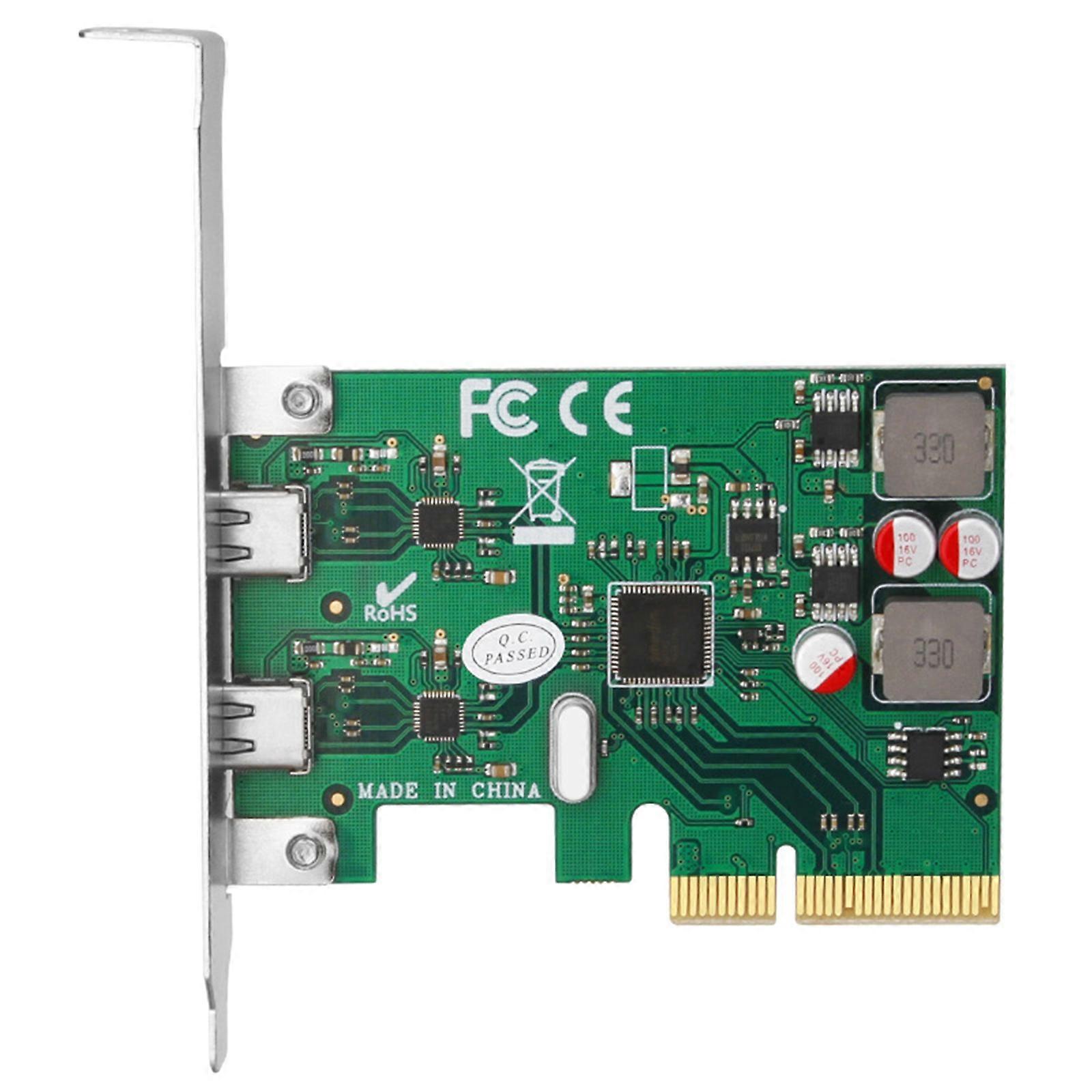 PCI-E 2-Port USB3.1 Type-C Expansion Card 10Gbps High Speed Self-Powered Adapter