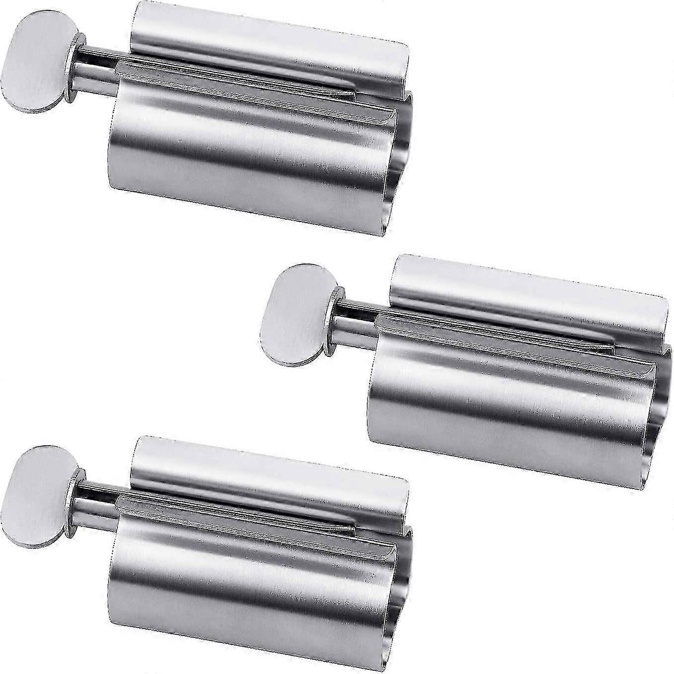 Set Of 3 Stainless Steel Squeezer Toothpaste Holder, Rotating Toothpaste