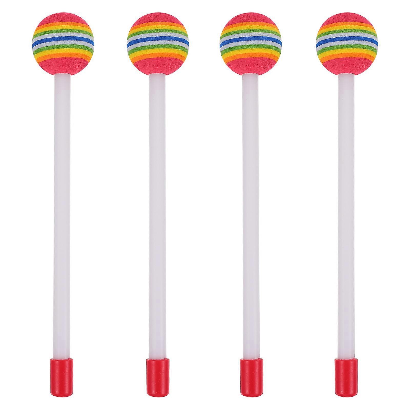 4 Pcs Kids Practicing Drum Sticks Rainbow Color Drumstick Music Instrument Toy