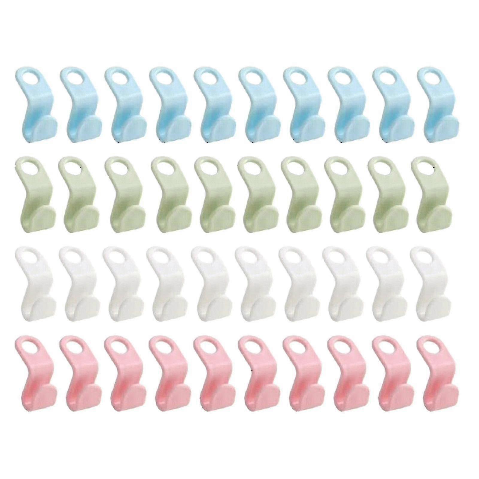 40 Pcs Clothes Hanger Connector Hooks Closet Hangers Organizer Space-saving Clip C