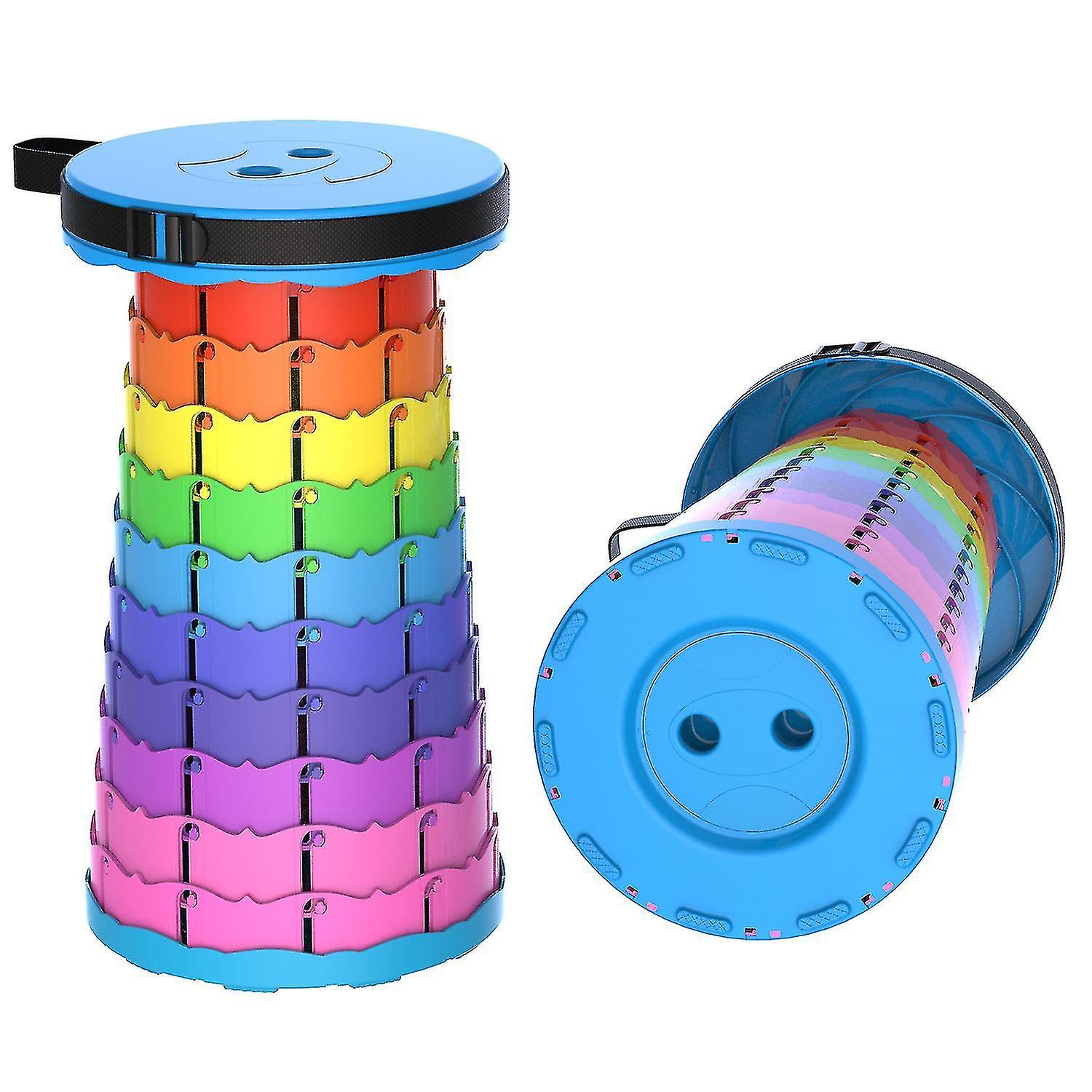 Bärbar teleskoppall Lätt robust hopfällbar pallrainbow