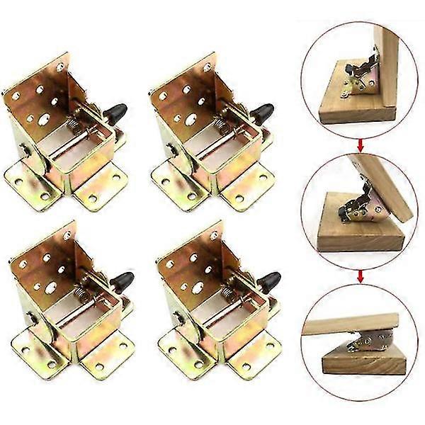 4pcs Folding Table Leg Extension Bracket, Diy Foldable Work Table Legn Bracket