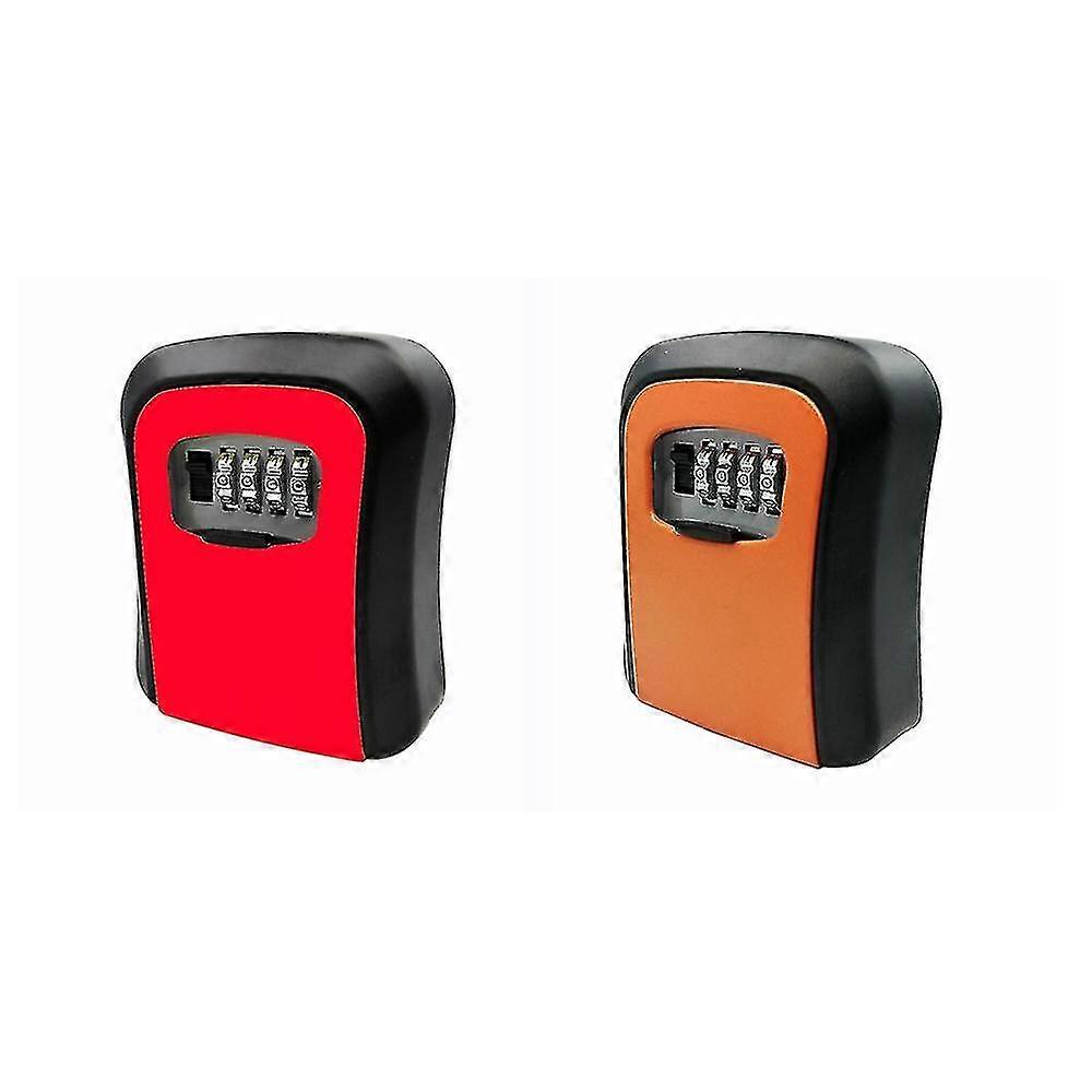 Red Combination Key Lock Box Wall Mounted Zinc Alloy Key Box