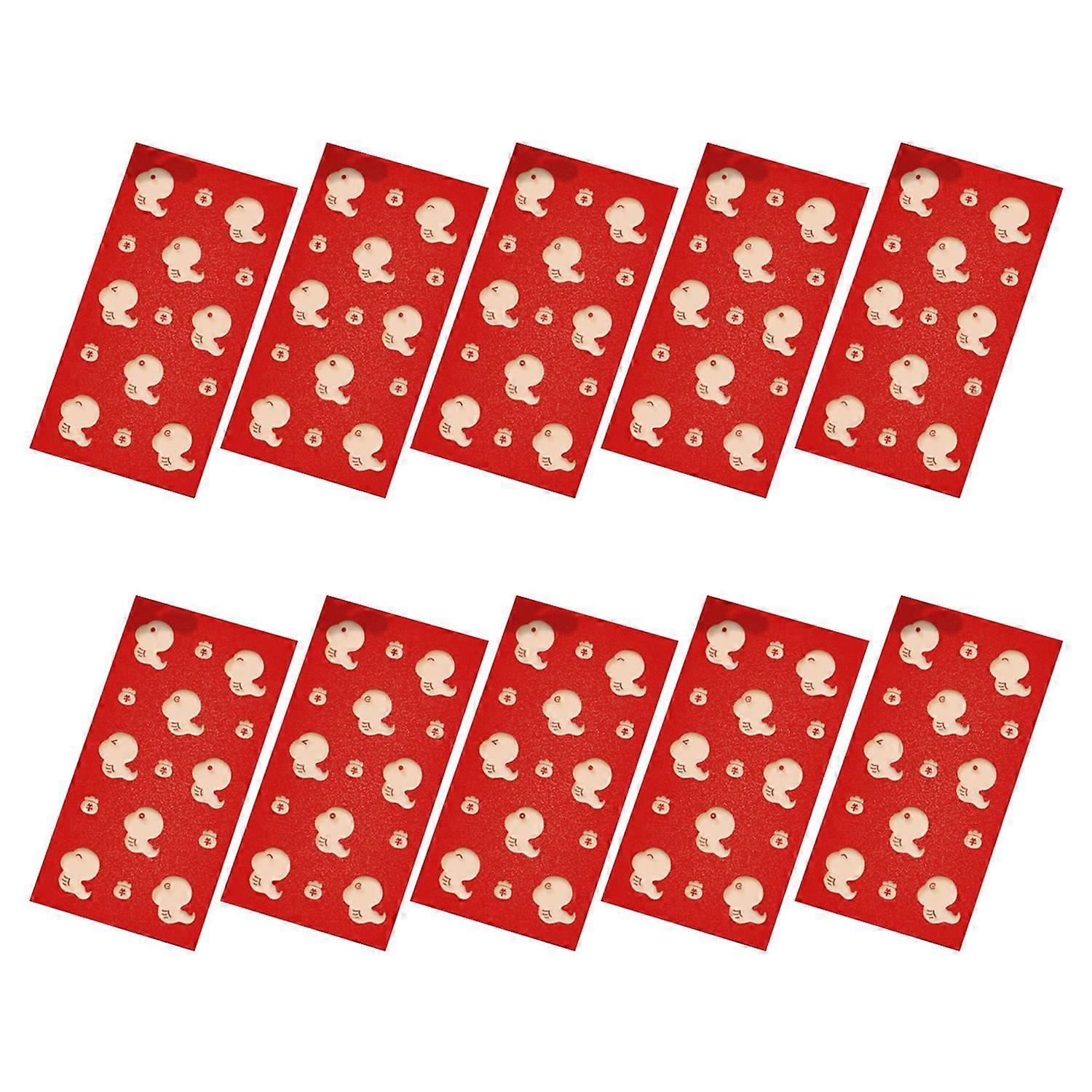 10 Pcs Red Envelopes 2025 Chinese Snake Lunar New Year Red Packets Portable Blessing Red Lucky Money