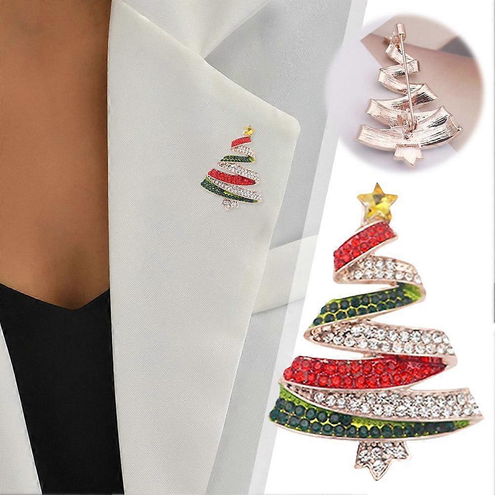 Vintagefärgade julgransbroschnålar, julgransbrosch
