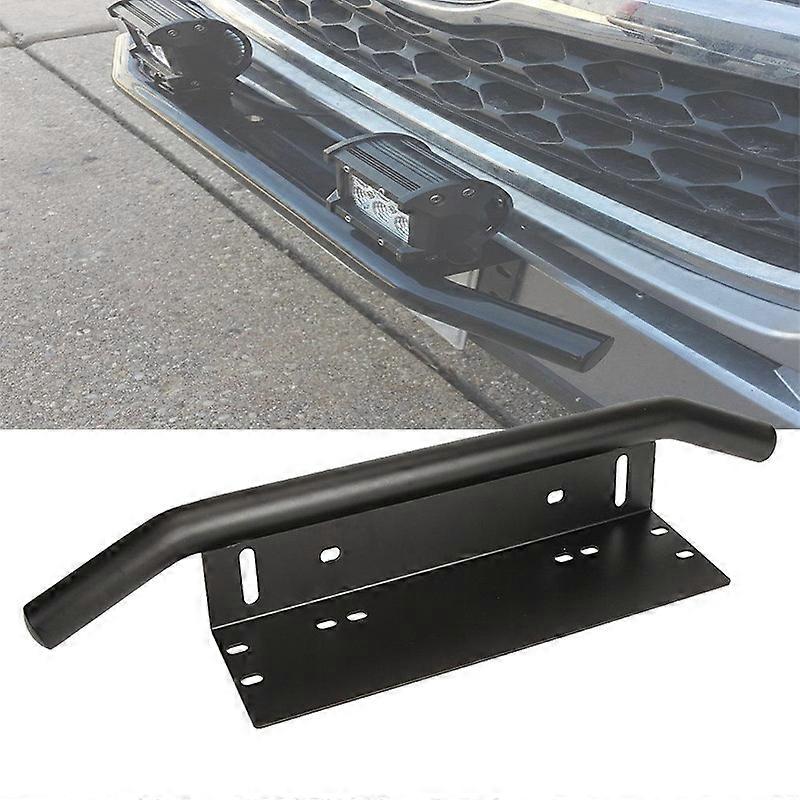 Universal Bull Bar Front Bumper License Plate Frame Log Light Mount Bracket SUV Truck Lamp Holder Off Road LED Work Light Bar