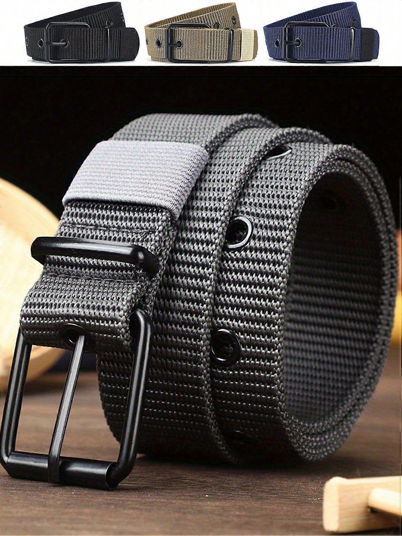 1pc Men's Nylon Breathable Canvas Belt With Tactical Military Buckle