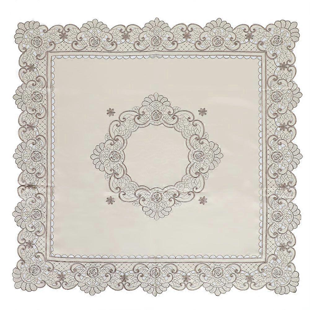 Square Embroidered Dustproof Table Cover Dining Cloth Protector Decoration (110 * 110)