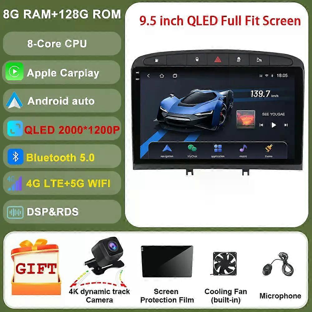 For Peugeot 408 308 Sw 2012 - 2016 Car Radio Multimedia Video Player Navigation Wireless Carplay Auto Android Gps Bt 5.0 4g Wifi