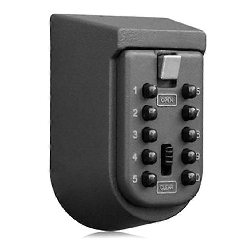 Key Lock Box for Outside Wall Mount, Key Storage Box, 10-Digits Combination Lockbox Button Key Box