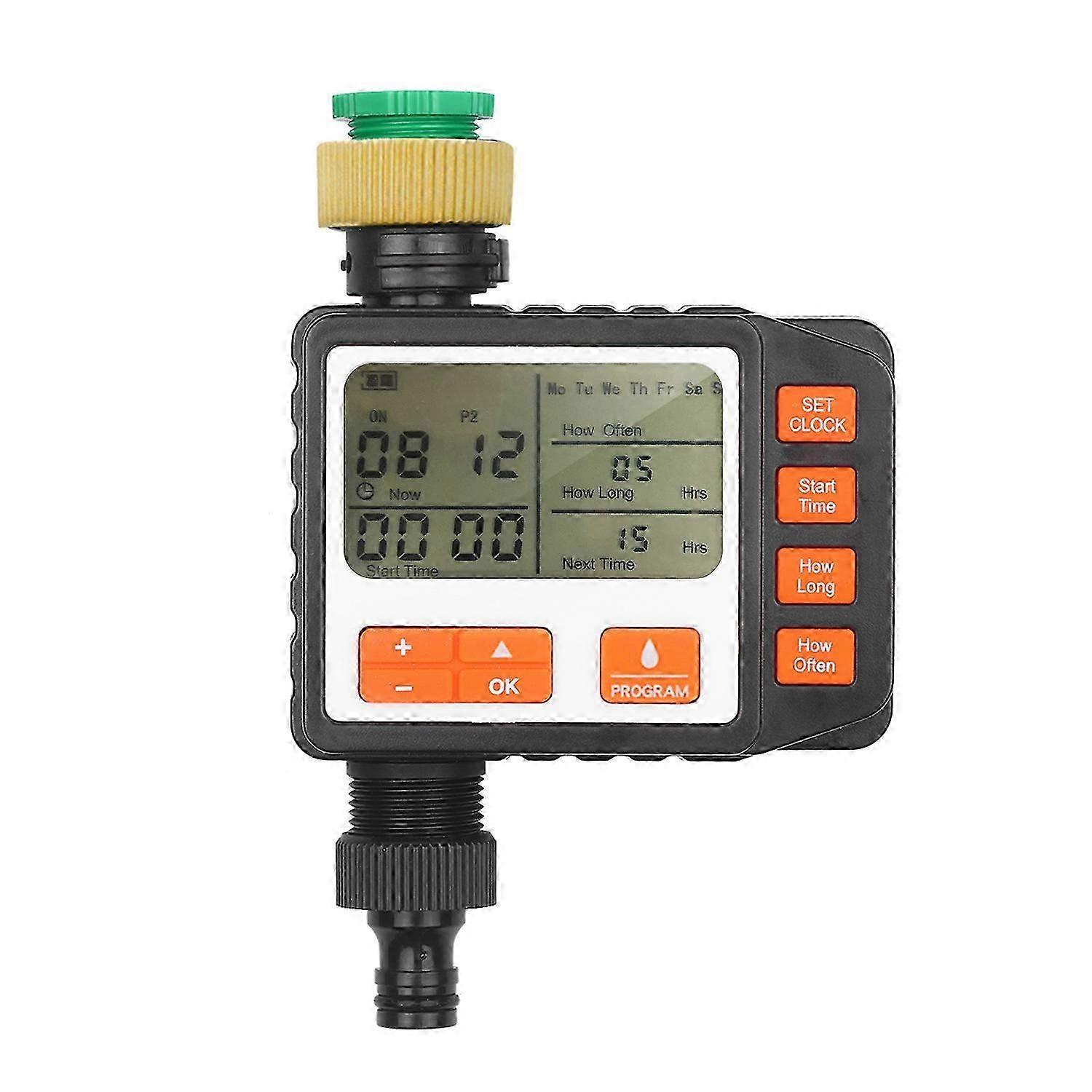 BXJ-009 Drip Irrigation Kits, Digital Water Timer Water Faucet Hose Timer Irrigation System Controller with Distribution Tubing Hose Adjustable Nozzle