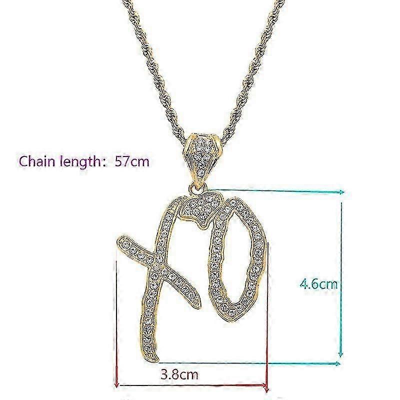 Iced Out Letter O Block Pendant Bling Cubic Zirconia Micro Pave Cz Paved Hip Hop