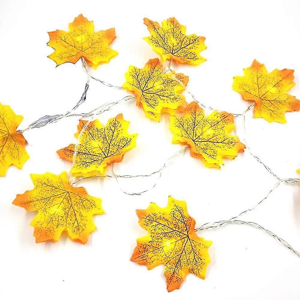 Fall Maple Leaf Garland Fairy Lights Waterproof String Lights For Thanksgiving Halloween Decor