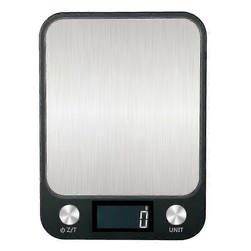 مقياس المطبخ ، مقياس الطعام ، ملحق مقياس إلكتروني رقمي من الفولاذ المقاوم للصدأ للمطبخ ، 5 كجم / 1 جرام (أسود)