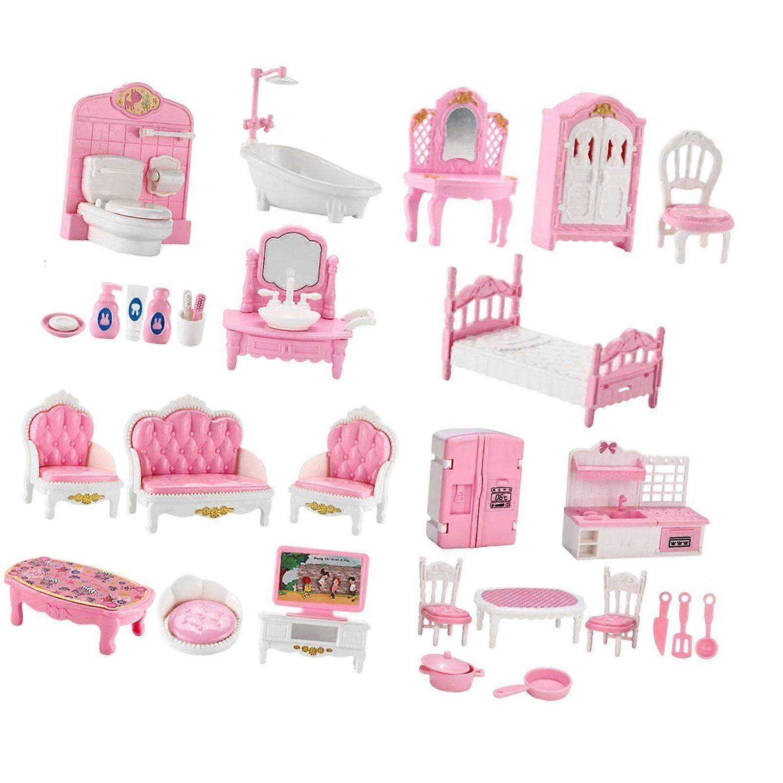 22ピースミニハウス家具ドールハウス家具セット3 +男の子の女の子