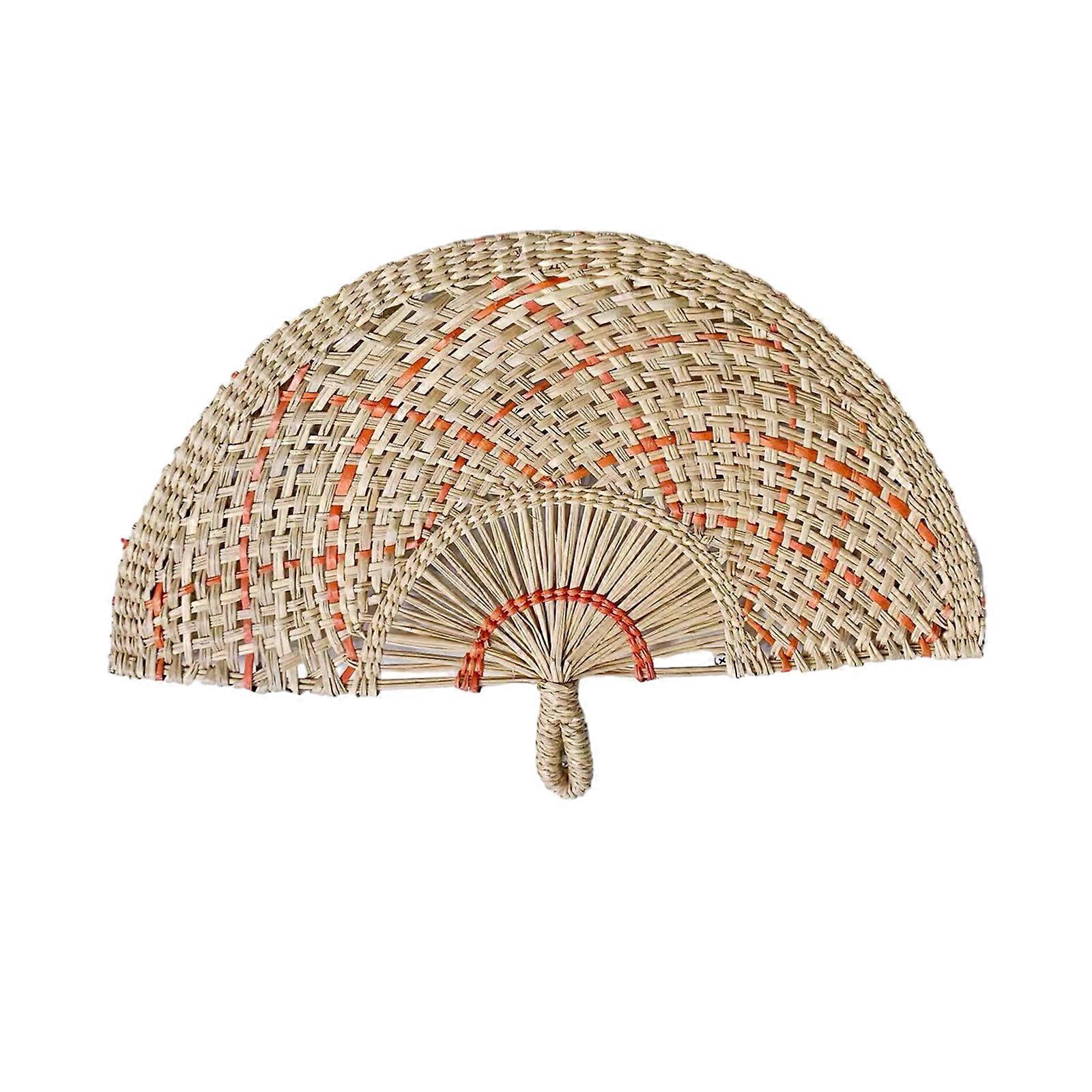 Natural Hand Woven Straw Fan for Summer Cooling Wall Display and Gifting Hamdmade Fan