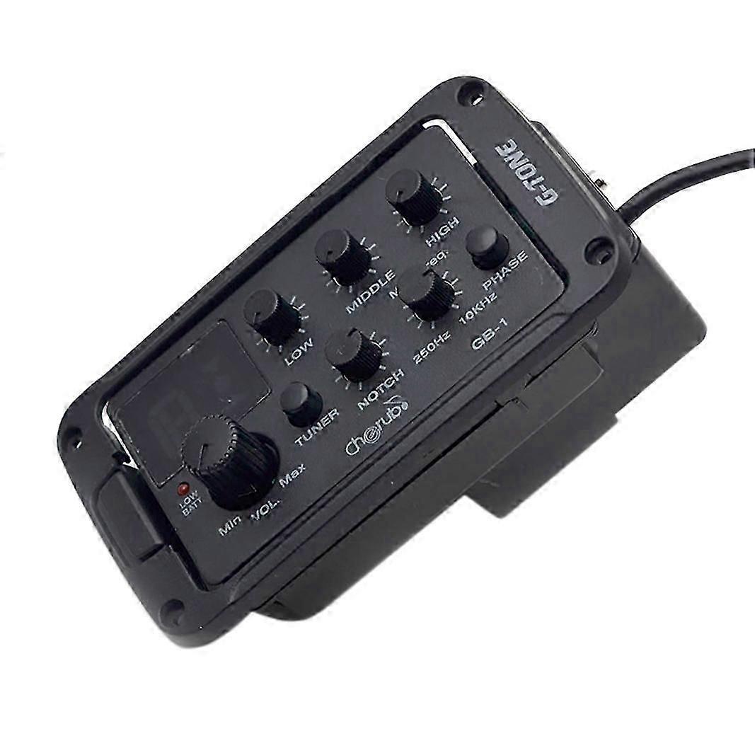 GB-1 Akustisk Gitarr Förförstärkare Gitarr Equalizer 3-bands EQ Equalizer med Piezo Pickuper