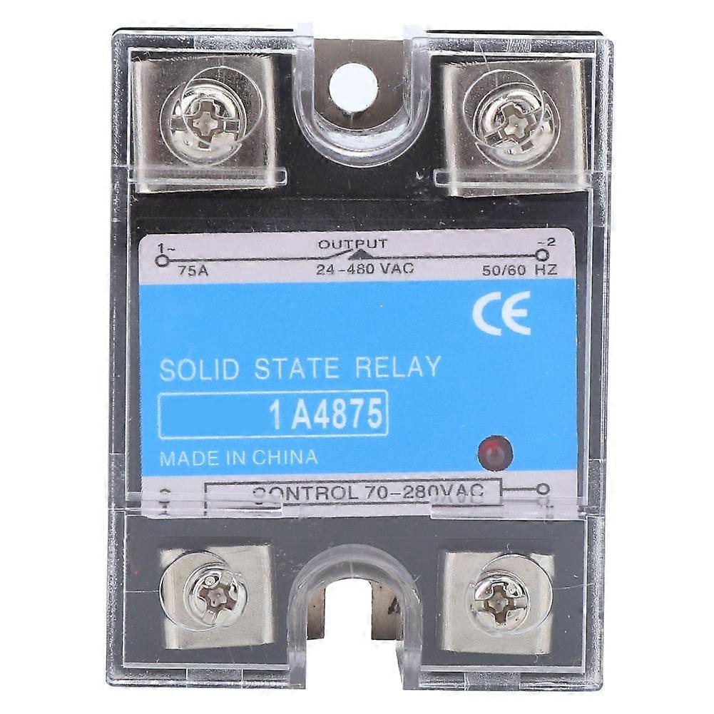 Single Phase Solid State Relay 70-280VAC Input 24-480VAC Load AC AC SSR Electrical Equipment for CNC Machinery(BERM-1 A4875（75A） )
