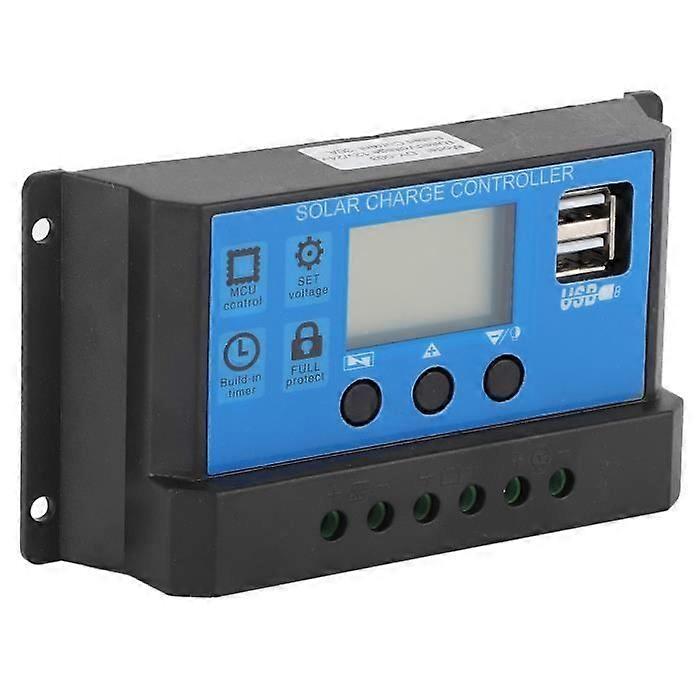 Duokon Solar Controller 30A LCD Solar Charge Controller 30A Automatic Identification 12V 24V PWM Control