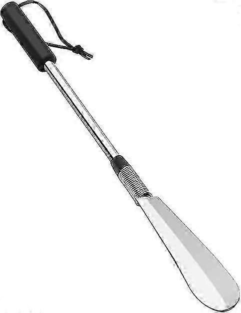 Long Handled Shoe Lifter, Adjustable Expander Shoehorn Extra Long with Spring, Collapses Stainless Steel Telescopic Shoe Horn