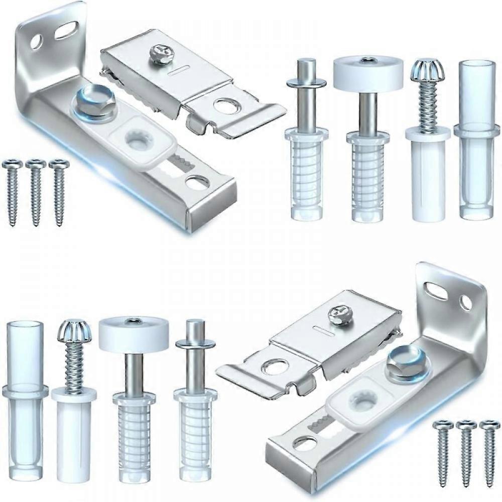 2 Pack Replacement Sliding Bi-Fold Closet Door Hardware Kit Includes Top & Bottom Bracket, 3/8" Pivot, 7/8" Guide Wheel Accordion Door, Barn Door