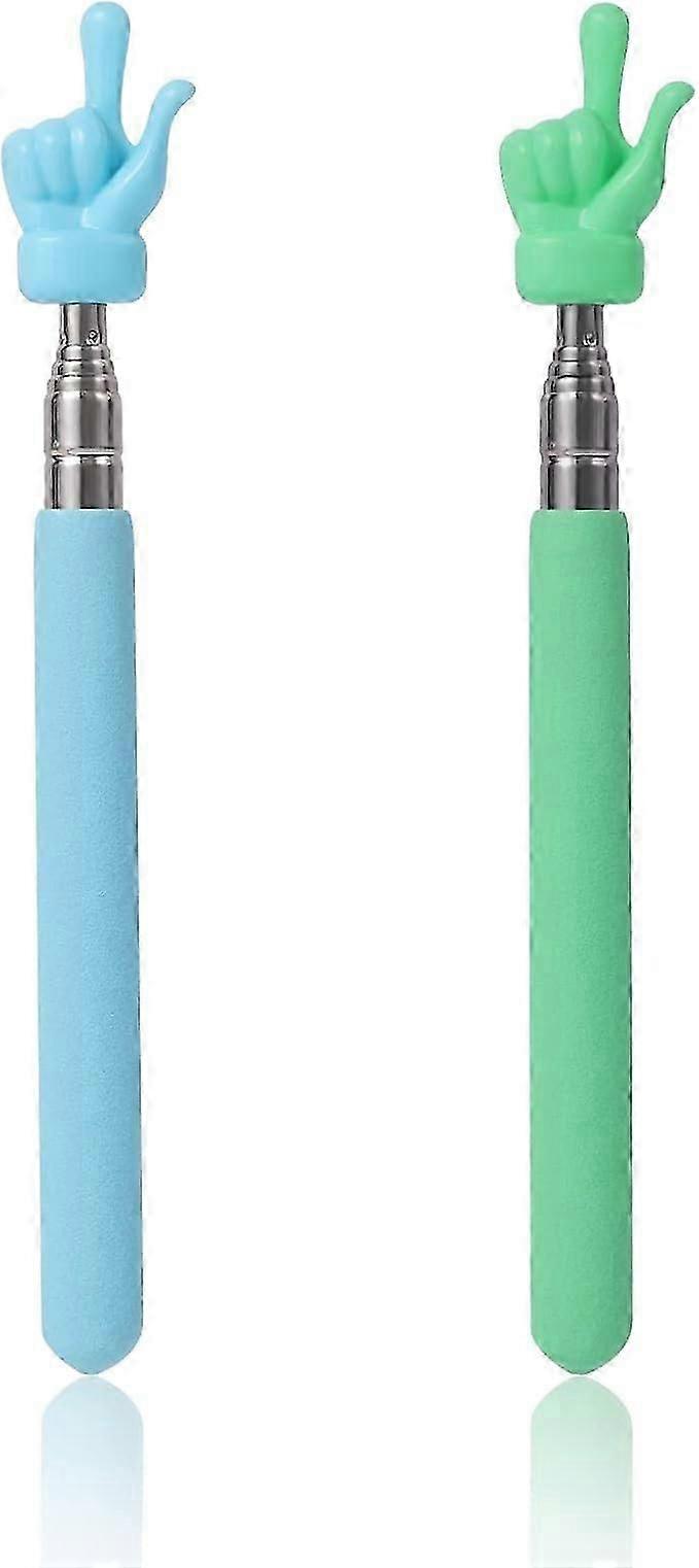 2pcs Teachers Pointer Stick, Telescopic Teachers Pointer For Classroom Presentation Whiteboard Retractable Pointing Stick For Teachers Speakers (green