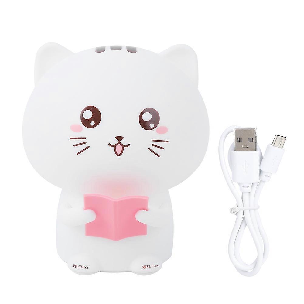 Cute Cat Shaped Silicone LED Lamp with Touch Sensor, Voice Recording, Adjustable Brightness, Portable Night Light