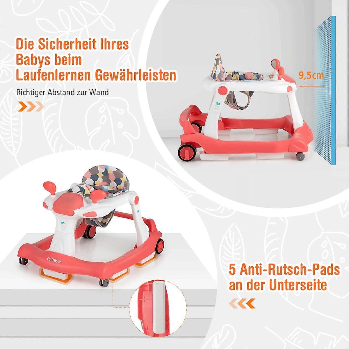 2 in 1 Walker Foldable Walker Orange