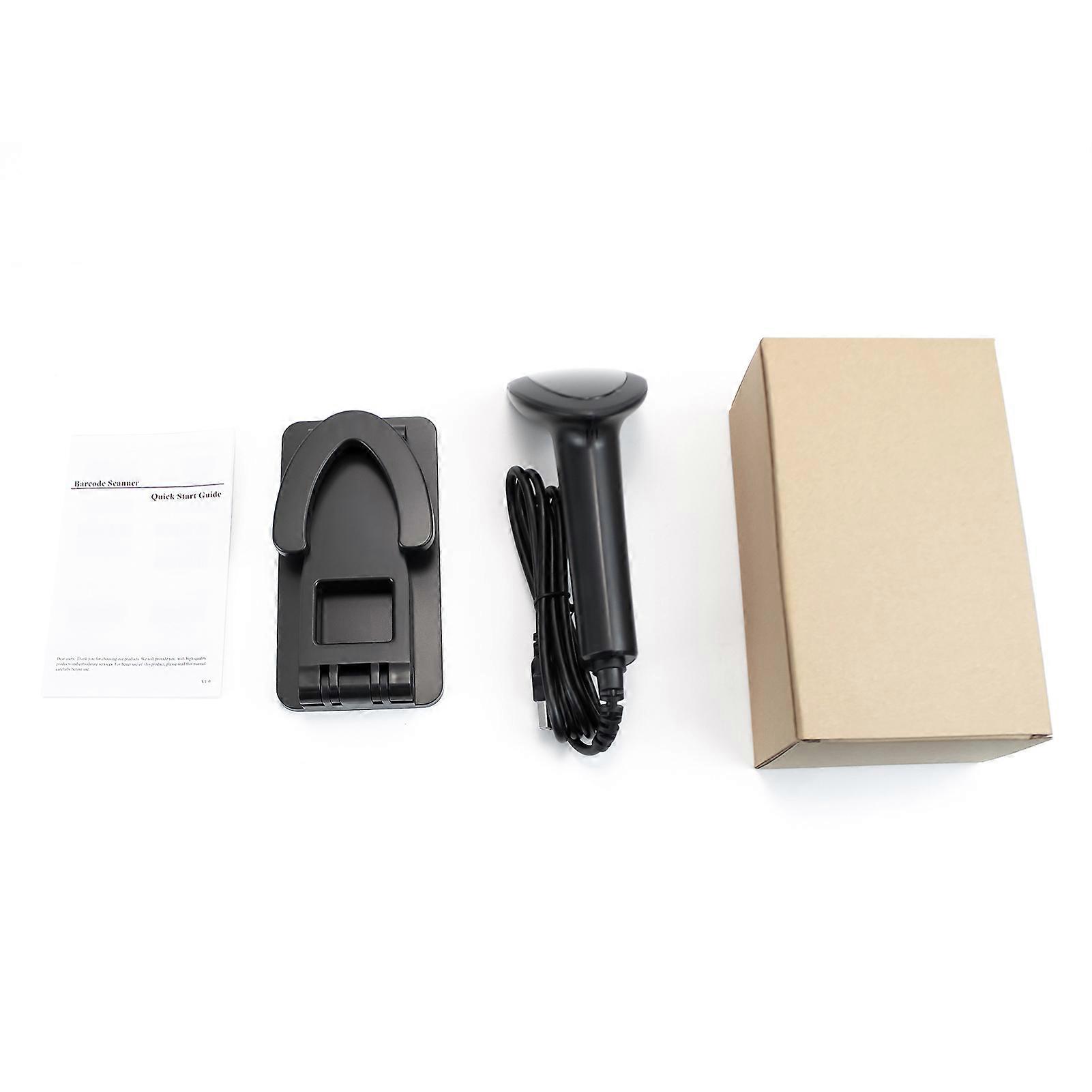 Handheld-USB-1D-Barcode-Scanner mit Ständer CMOS-Bildsensor Unterstützung von Papiercode / Bildschirmcode Kompatibel mit Windows Android MacOS Linux System für