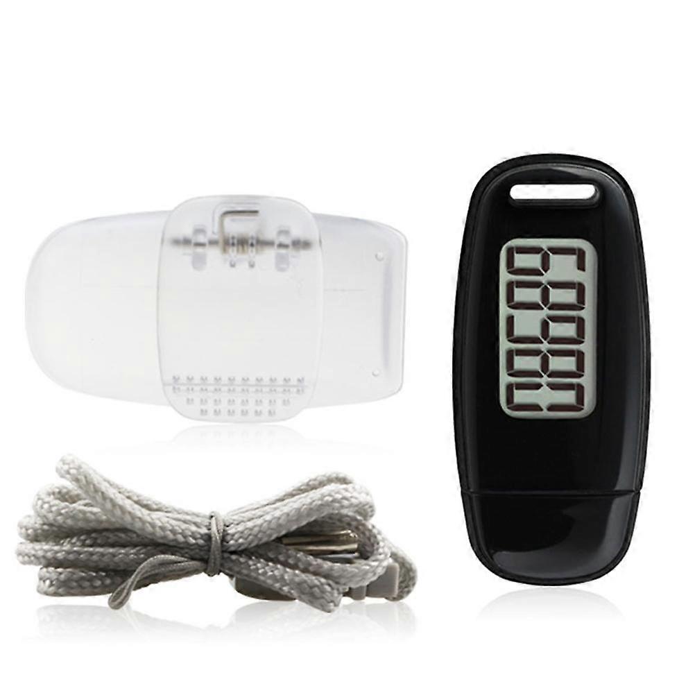 USB Charging Step Counter Walking 3D Pedometer with Large LCD Screen Clip and Lanyard