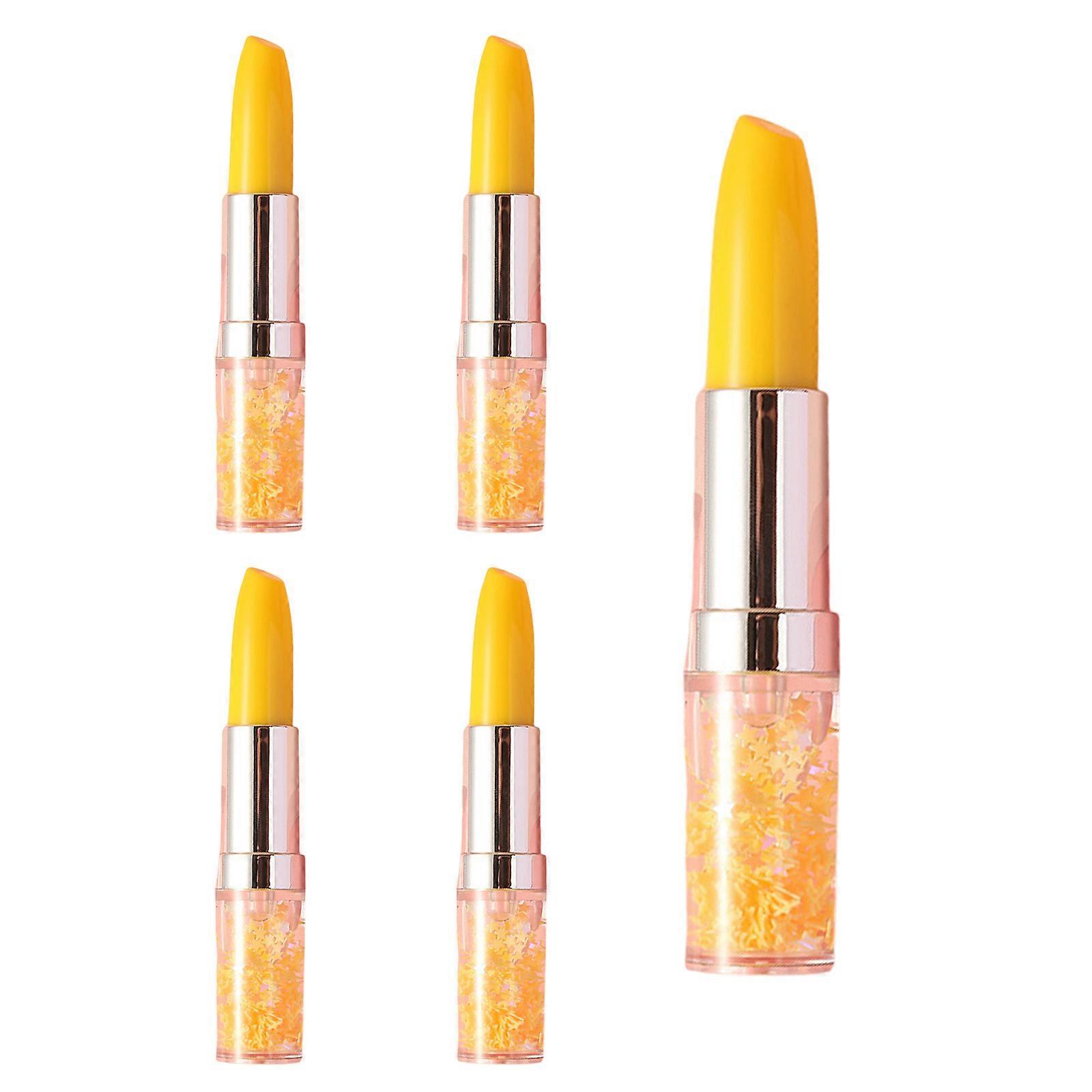 5 Pcs Highlighters Set Highlighter Markers Lipstick Shape Highlighter Pen Bible Marker Pen for Learning and Working Yellow
