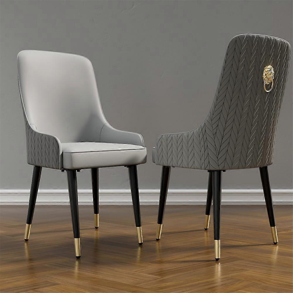 Spisestue Stol Sett med 2 Skinnstoler Moderne Solid Metall Ramme Stoler Stue