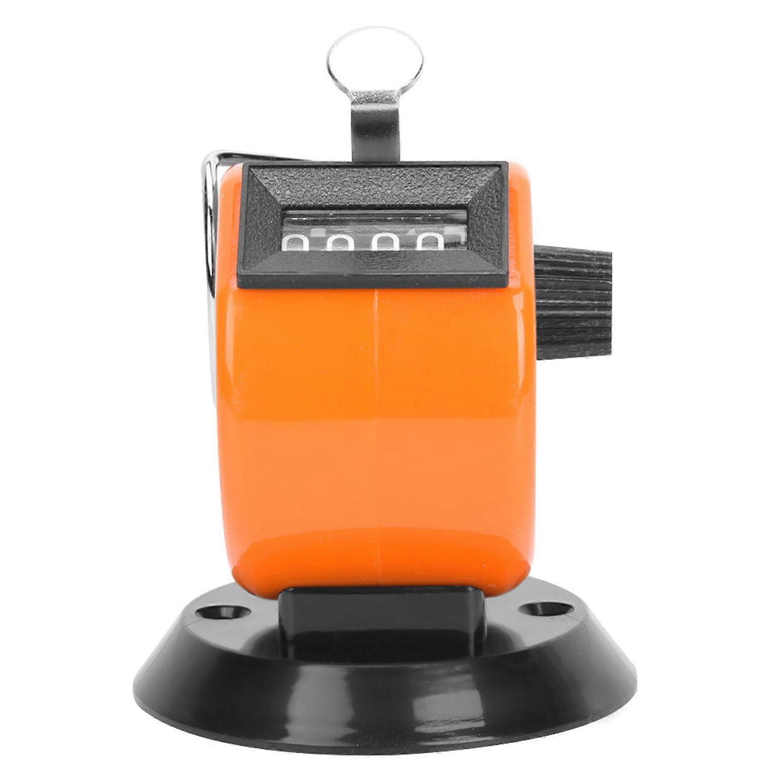 BERM Hand Tally Counter 4-Digits ABS Plastic Shell Mechanical Handheld Counting Tool with Hook Base