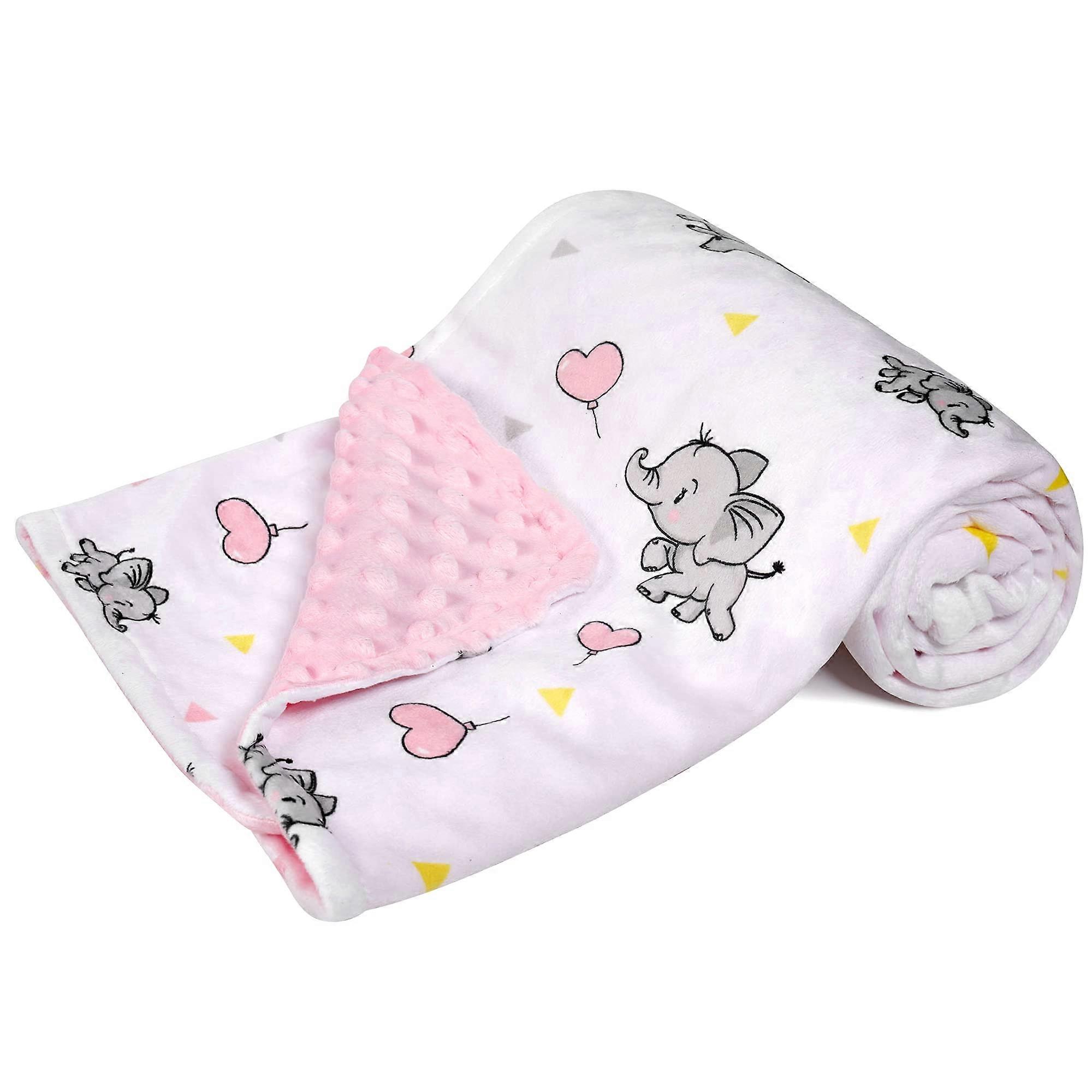 Baby Blankets Silky Micro Soft Plush 30x40 Inches for Crib with Soothing Raised Dots and Animal Print Patterns