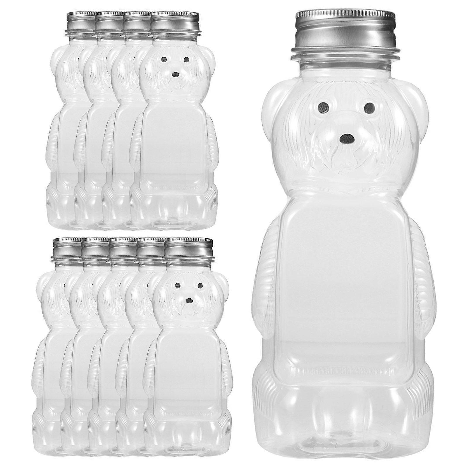 10 pz Trasparente Bottiglia di Succo A Forma di Orso Bottiglia di Miele Orso di Plastica Bottiglie Vuote Di Succo Di Orso Piccolo Orso