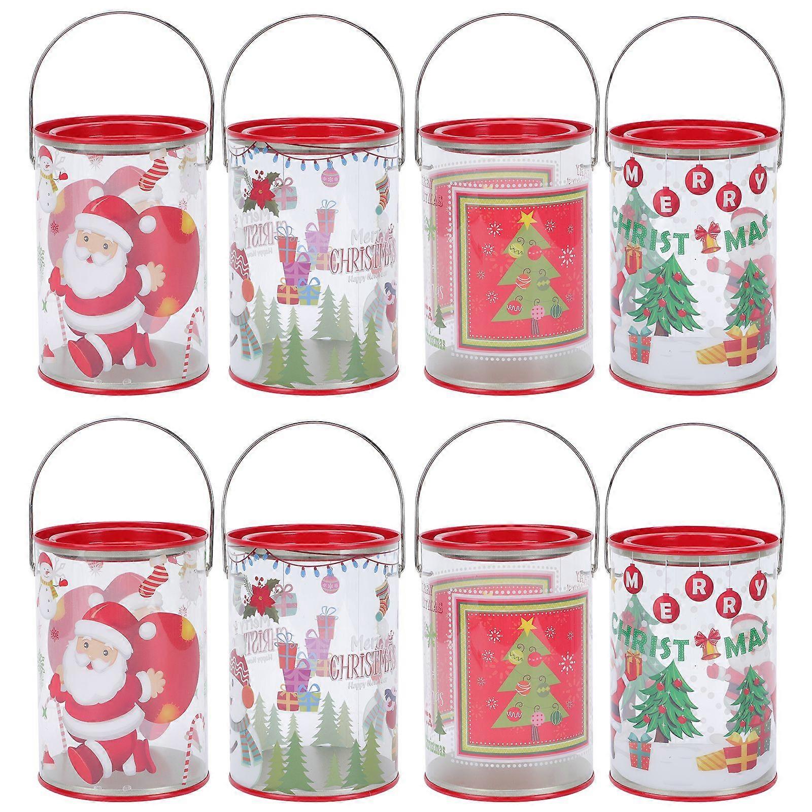 8Pcs Party Gift Wrapping Bucket Durable Noël Rangement Case Noël