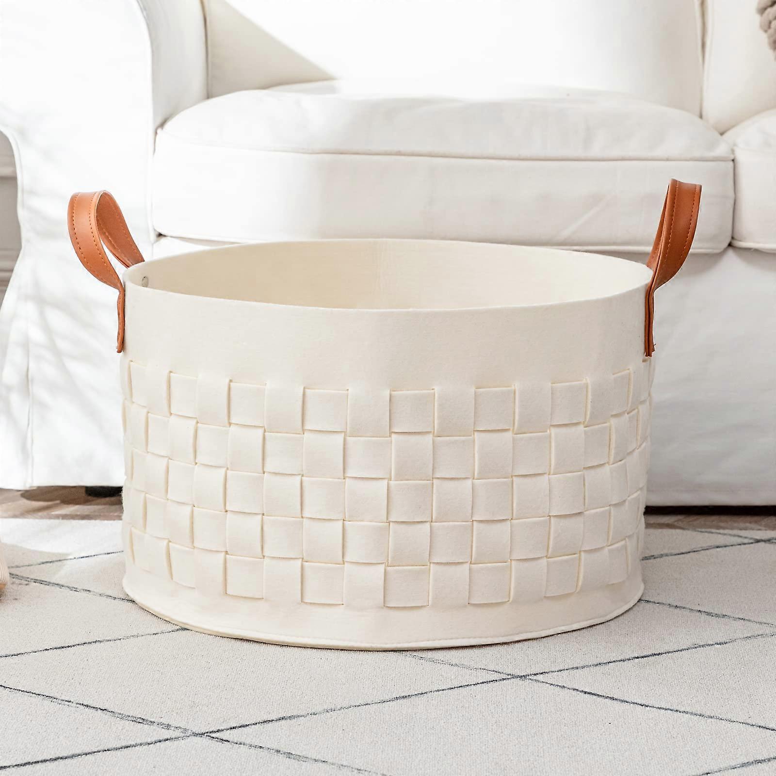 Large Round Blankets Basket for Laundry Hamper Storage 20' x 20' x 11.8'
