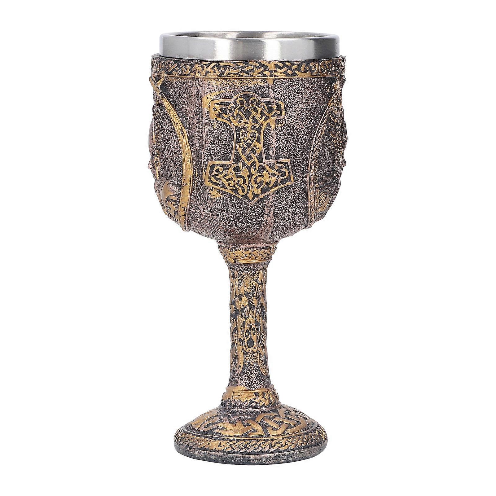 Wine Goblet,Stainless Steel,Resin Shell,Retro Beer Cup