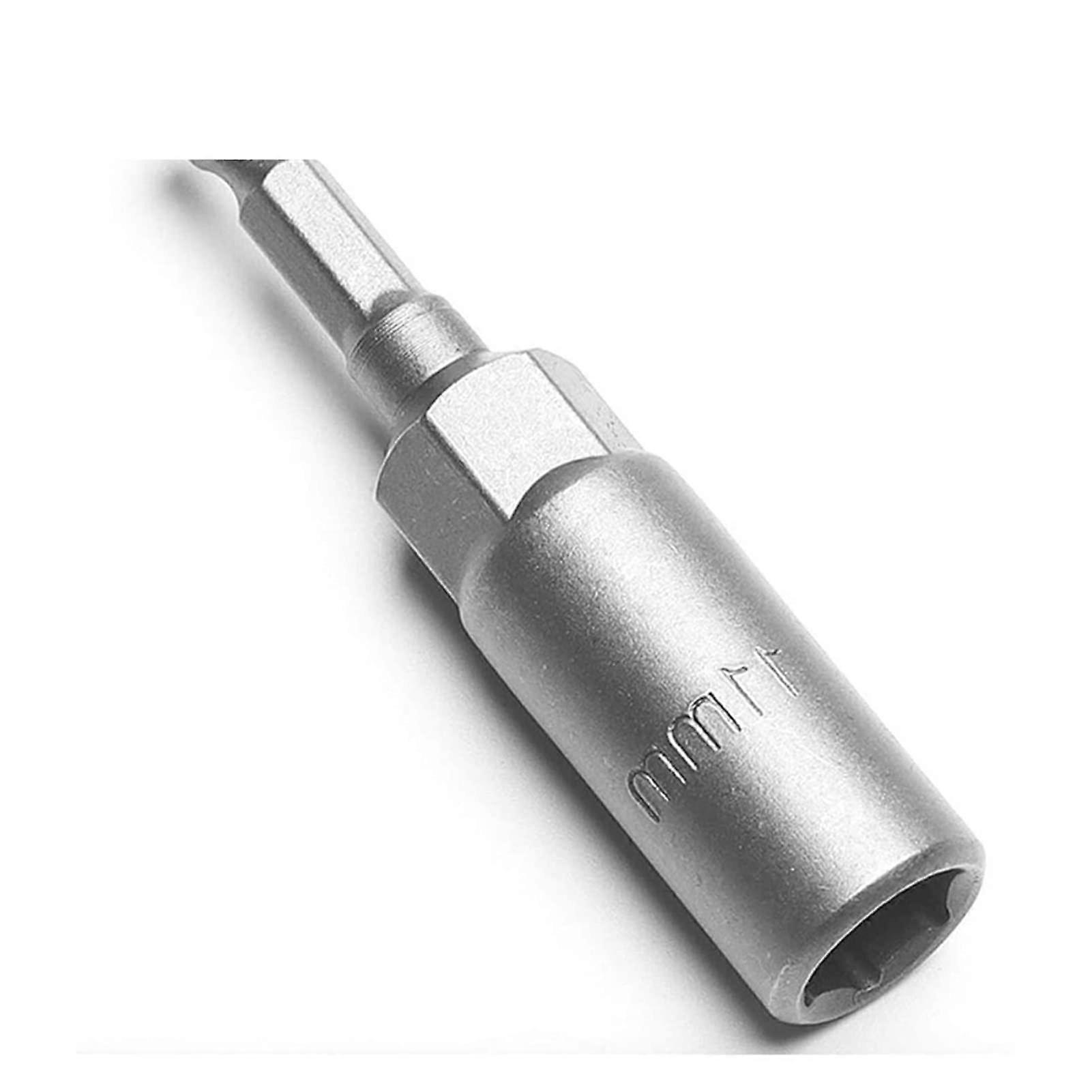 5/10/15Pcs 80mm Length Deepen Power Nut Driver Drill Bit Set 5.5-19MM Impact Socket Adapter For Power Tools 6.35MM Hex Shank(5pcs(5.5-9mm))