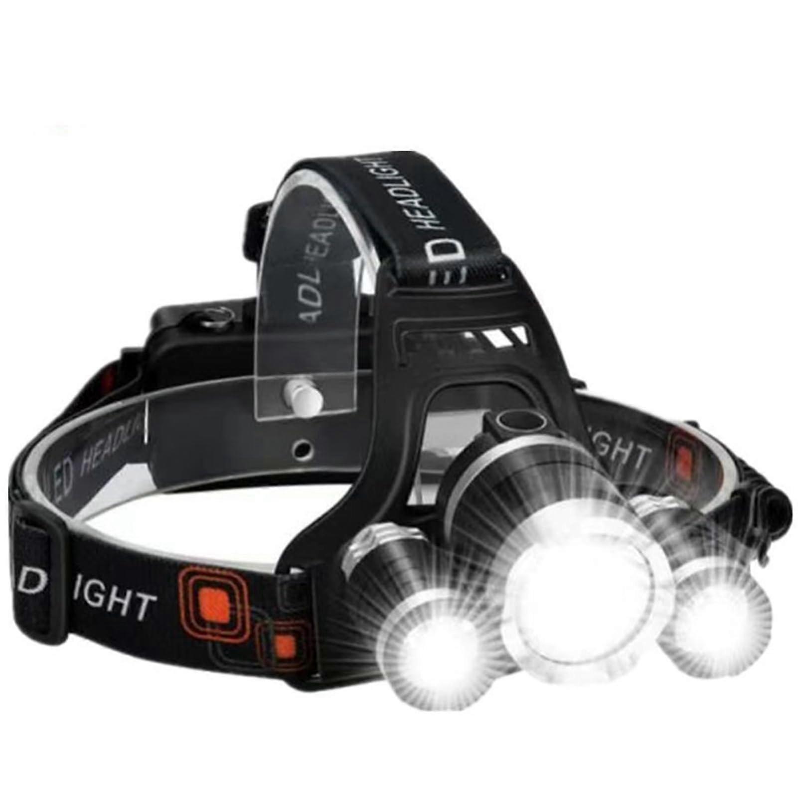 Rechargeable Super Bright LED Headlamp, 4 Modes, IPX7, 90 Adjustable, Zoomable for Outdoor Camping, Cycling and Running, Adventure