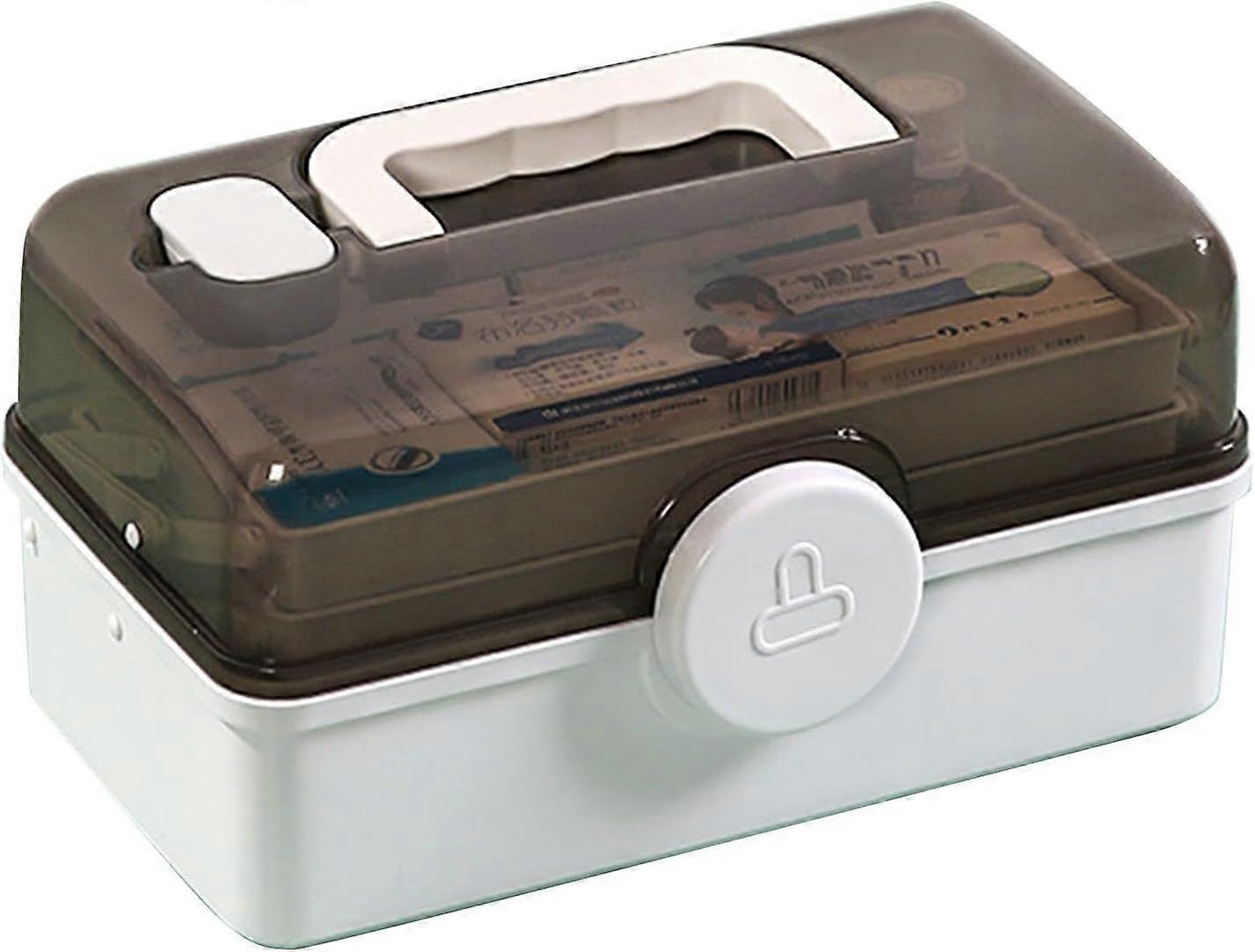 Lockable Medicine Box,Medicine Storage Box,Lockable Storage Bin Organiser Box,Medication Storage Multi-Purpose Storage Box