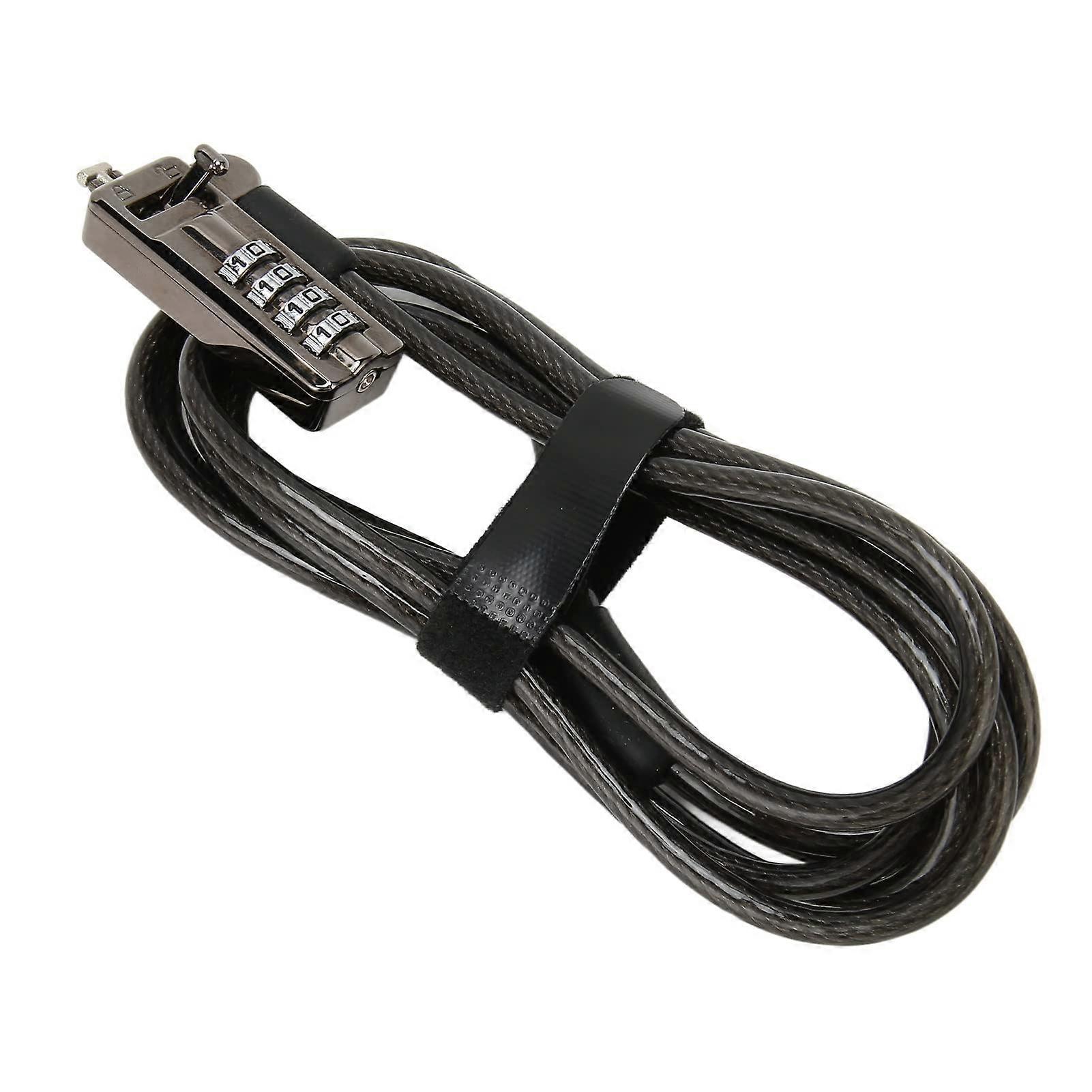 Security Cable for Laptop Padlock, Carbon Steel, 4-Dial Combination Lock, Keyless Theft Deterrent for Computers