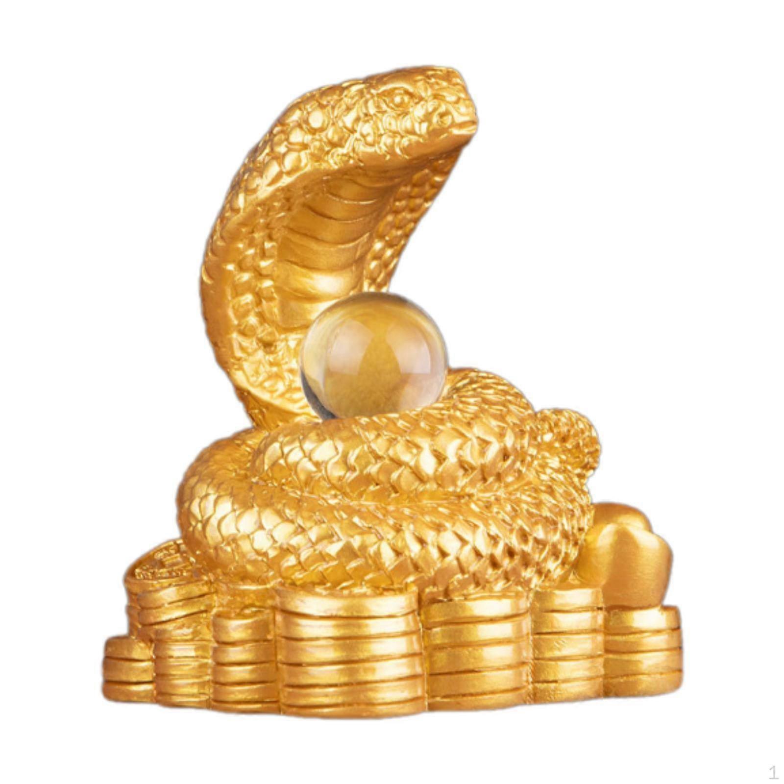 Snake Year Statue Feng Shui Collectible Art Piece for Office Display